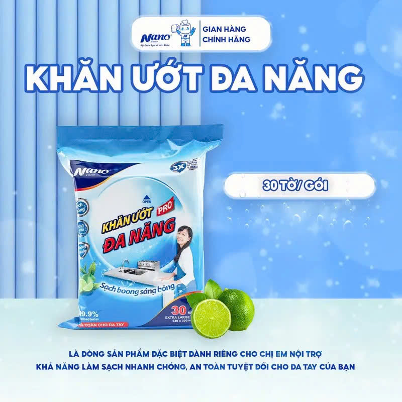 Khăn ướt đa năng - Hương Chanh sả